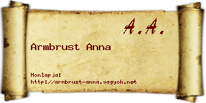 Armbrust Anna névjegykártya