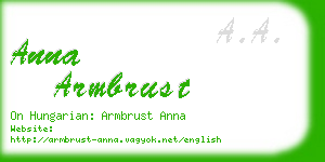 anna armbrust business card